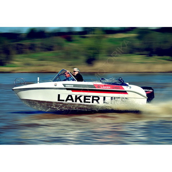 Комплект лодка  стеклопластиковая LAKER V450 + мотор Mercury 50 (белый)