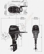 Лодочный мотор Tohatsu MFS30C S 30 л.с. четырехтактный